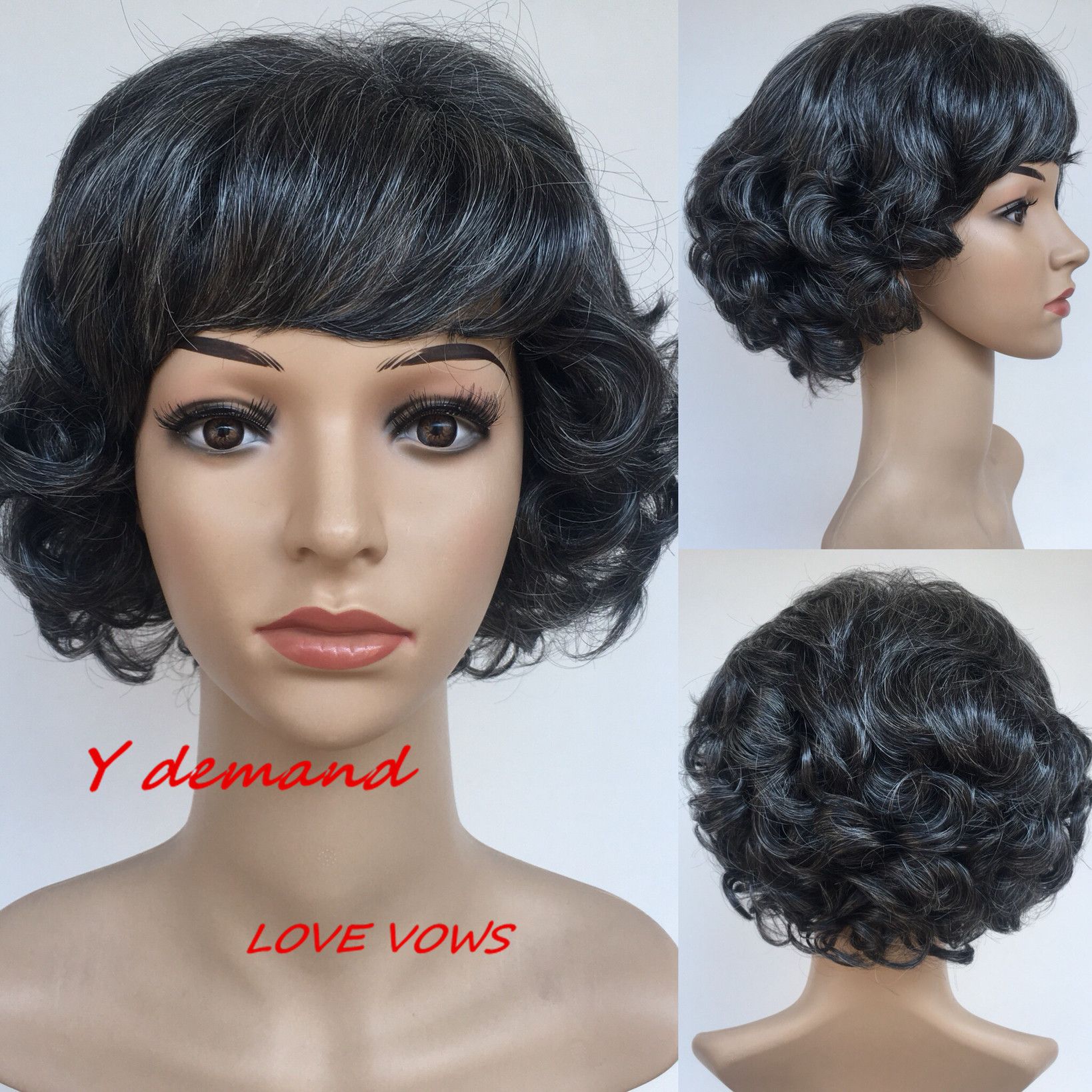 short grey and black wigs
