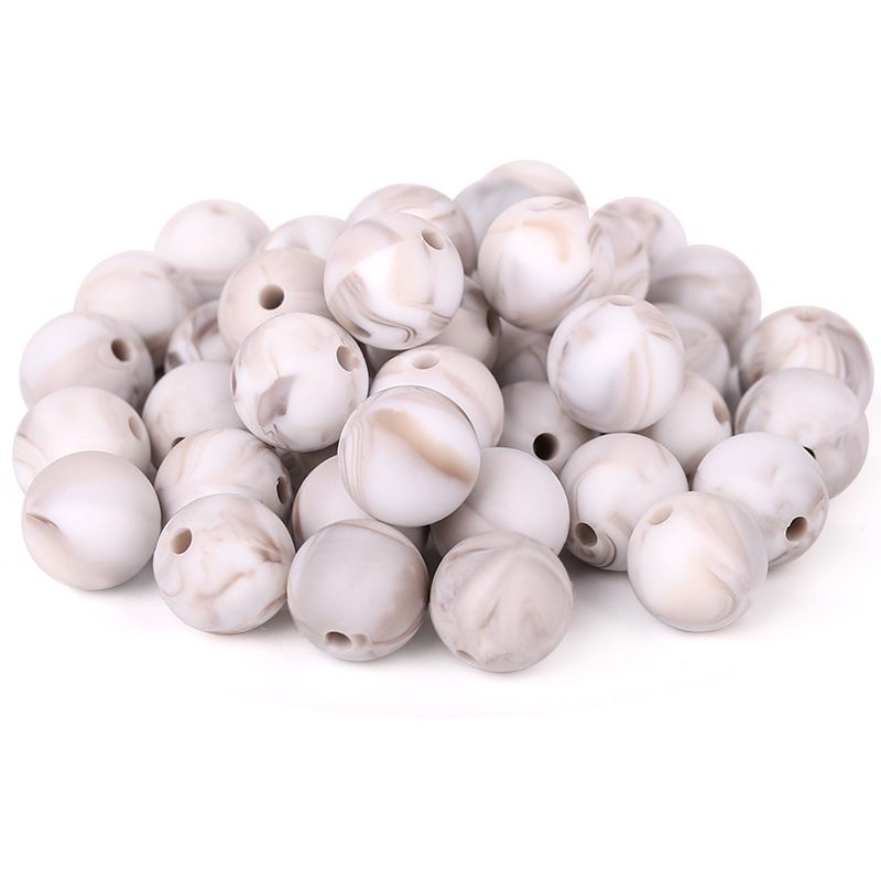 Silicone Beads Marble Baby Safe Silicone Round Beads 9mm 12mm 15mm BPA Free Silicone  Teething Necklace Beads DIY Jewelry From Giftvinco13, $0.12