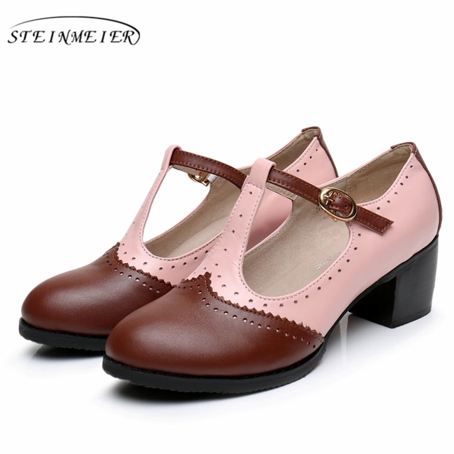 Mujer verano sandalias oxford de cuero grande EE. UU. 9 zapatos oxford punta redonda hecha
