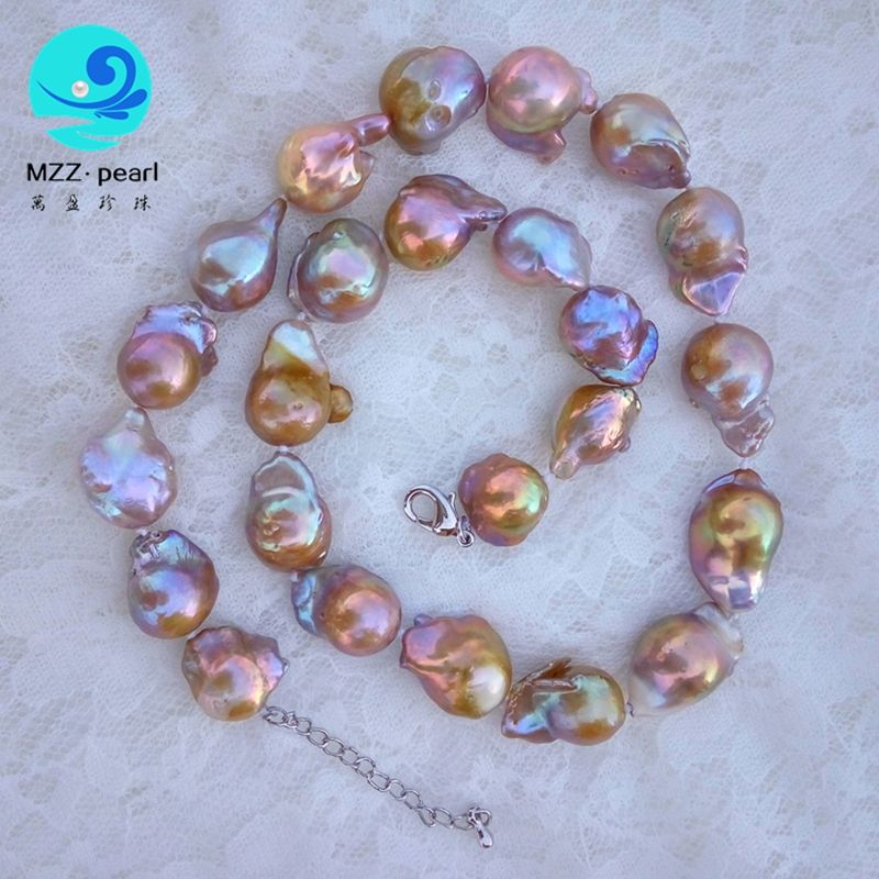 Lavender Flameball Pearl Pendant