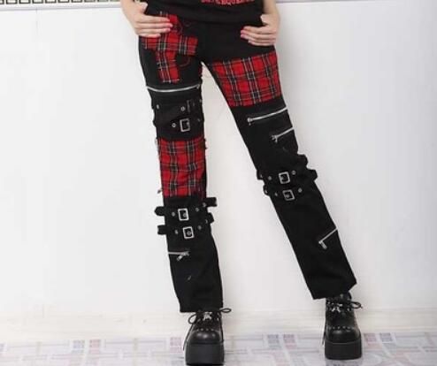 mens plaid punk pants