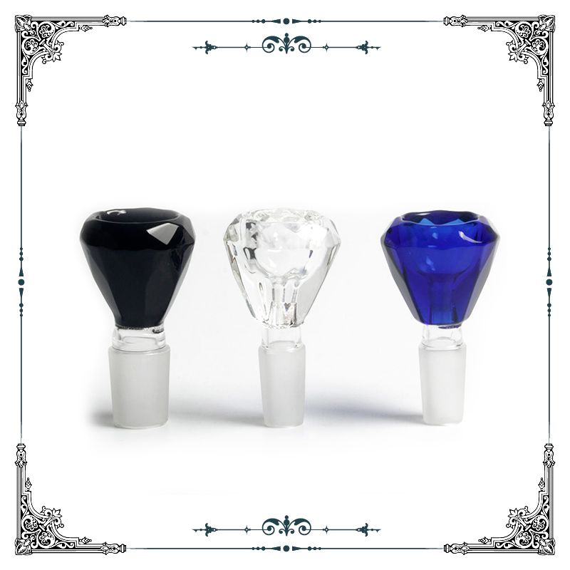 2021 Diamond Glass Bowl 14mm 18mm Male Glass Tobacco Bowls 14.4mm And