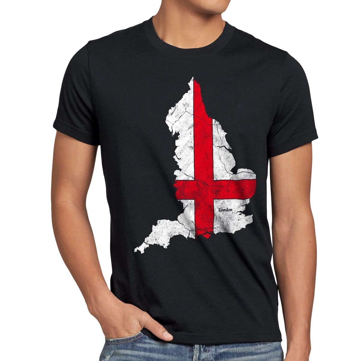 England Flagge Wholesale Discount T Shirt London Uk Great Britain Gb Soccer Flag Fussball Em Fashion T Shirts Summer Straight 100 Cool Shirts Formal