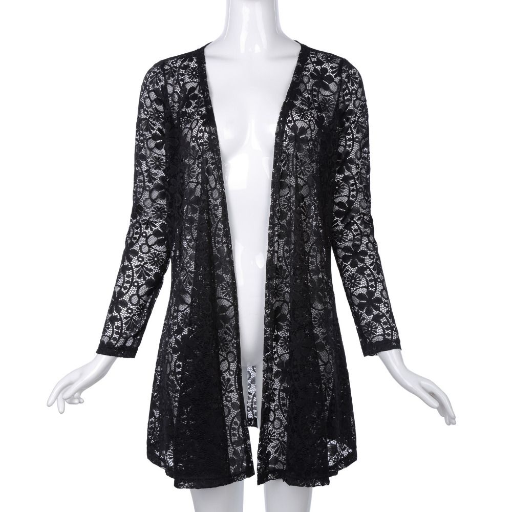cardigan transparente preto