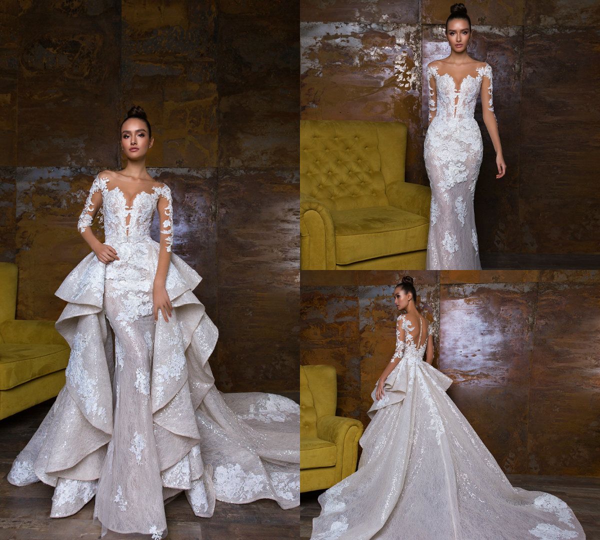 beach wedding dress with detachable skirt