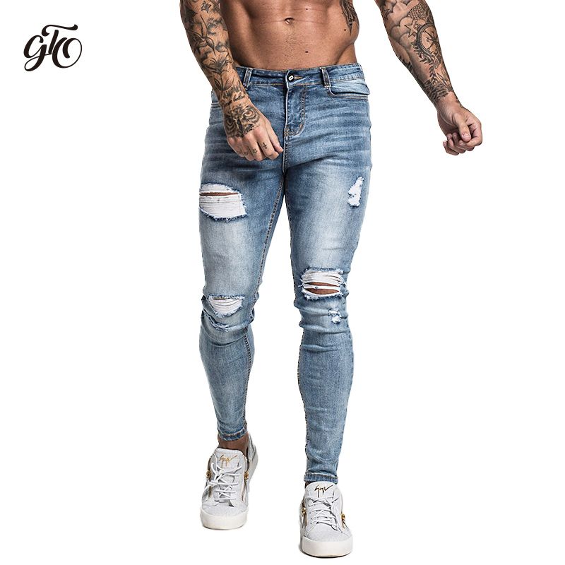 men's rip and repair skinny jeans