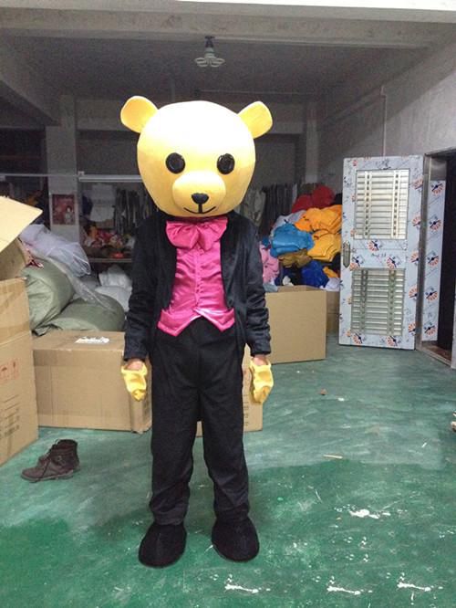 Traje de la mascota del traje de la historieta del oso caliente de alta calidad 2018, tamaño del adulto de la ropa de los trajes del carácter del oso
