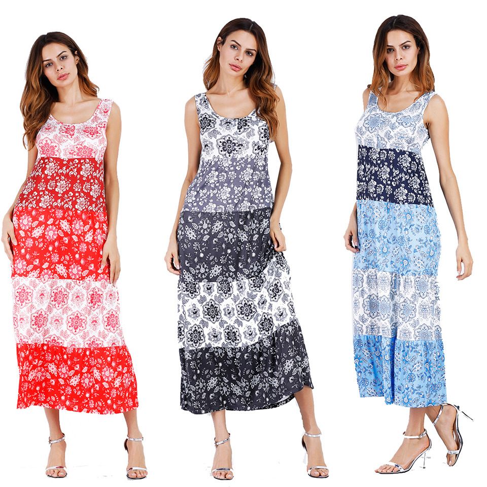 Maxi Dresses 2018 Summer Vintage Casual Summer Dresses Women Flower Print Beach Women Casual Plus Size Women Clothing Vestido De Festa Summer Dresses Floral Dresses Of Women From Comeon2018 14 16 Dhgate Com