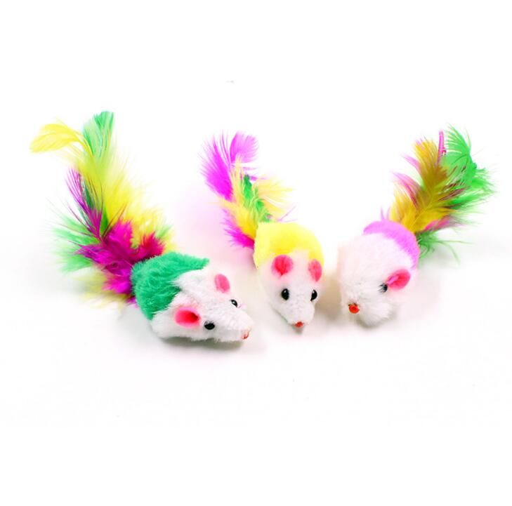 Divertidos juguetes para gatos Encantador colorido Ratón para Gato que juegan juguetes de