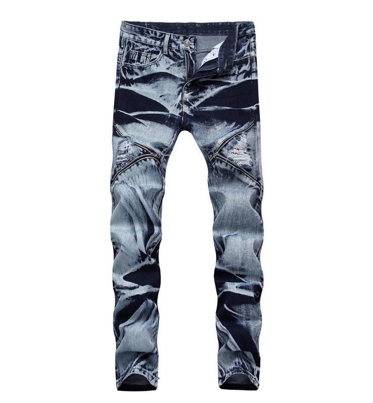 Jeans Newest Mens Snow Jeans Zip Stitch 