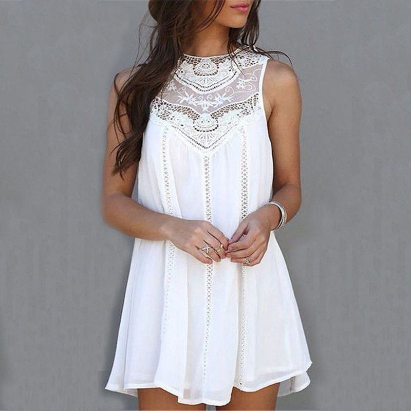white summer sun dress