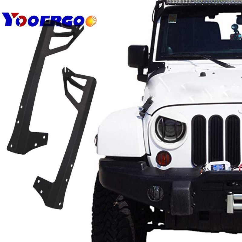 Para Jeep Wrangler JK parabrisas soportes de montaje aptos para 52 pulgadas LED barra de luz Para Jeep Wrangler JK parabrisas soportes de montaje aptos para 52 pulgadas LED barra de luz