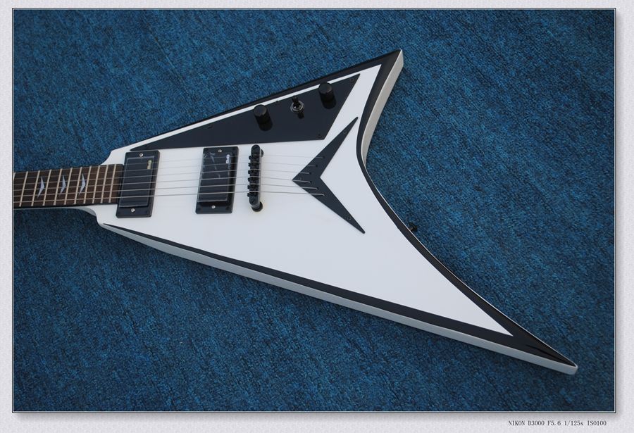 V Electric Guitar Case - Flying V Electric Guitar With White Body And Black Pickguard And Gold Hardware And Can Be Changed Electric Guitar Case Electric Guitar Deals From Guitarstore2017 311 56 Dhgate Com