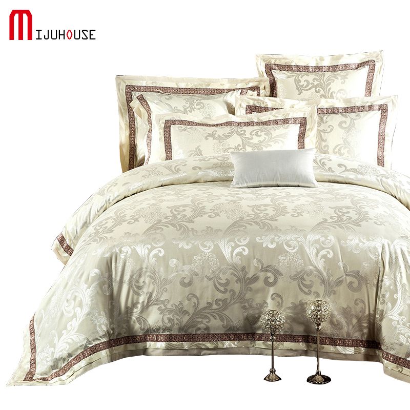 100 Cotton Sateen Jacquard Designer Bedding Sets Queen King Size