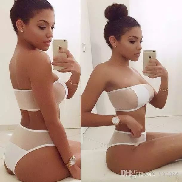 women's white bikini swimwear