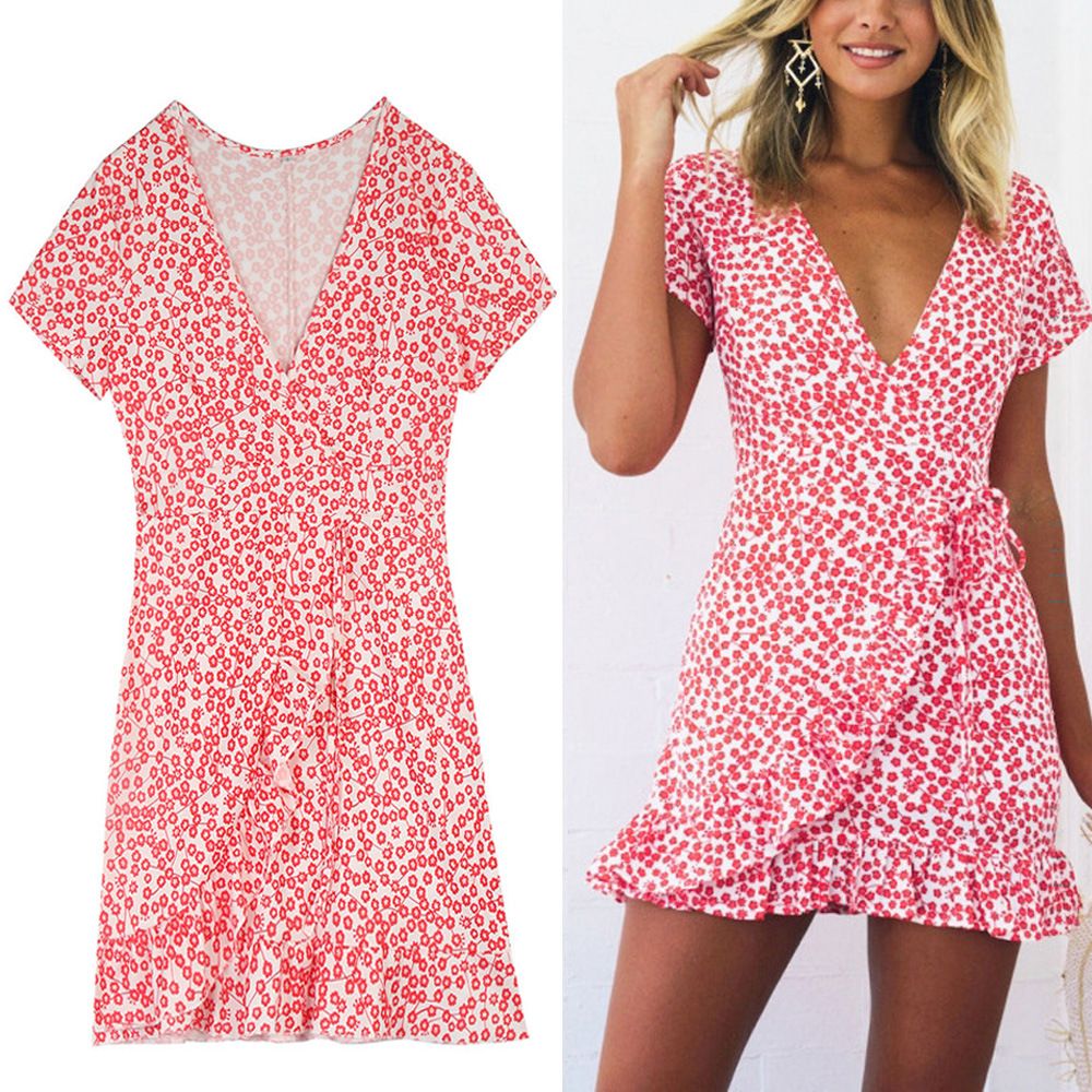 summer wrap dresses with sleeves