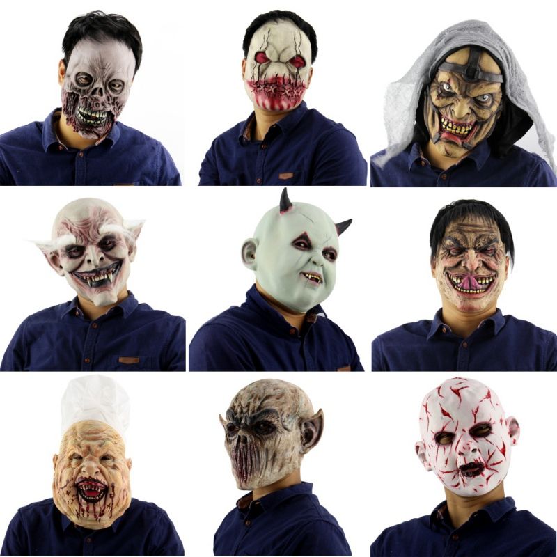 Suministros para la fiesta Máscara de látex de Halloween Máscara horrorosa Máscara de látex con sombrero Suministros para la fiesta Máscara de látex de Halloween Máscara horrorosa Máscara de látex con sombrero