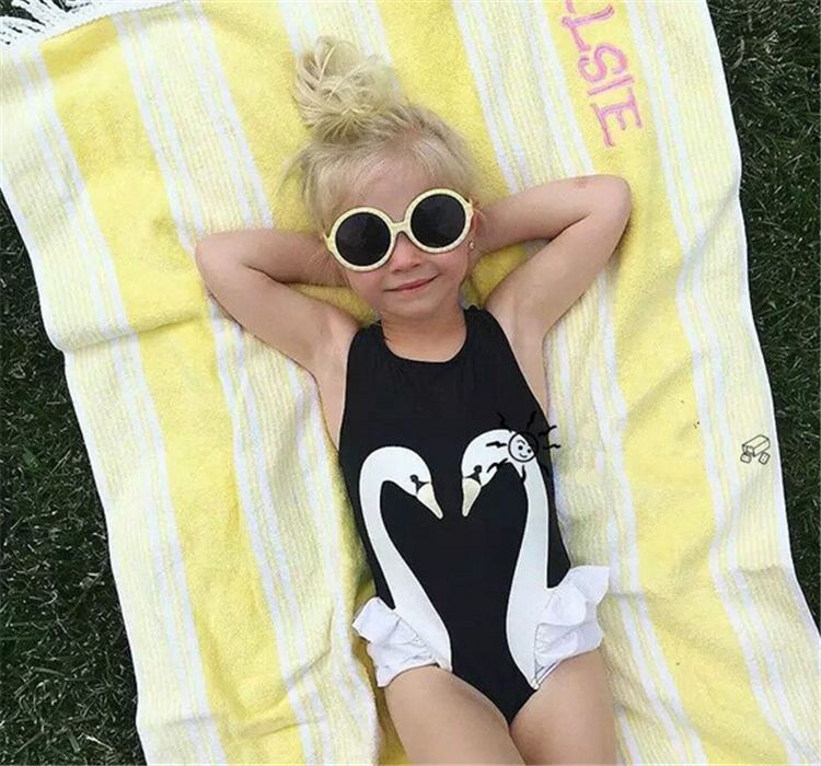 baby girl swimsuit with swim cap