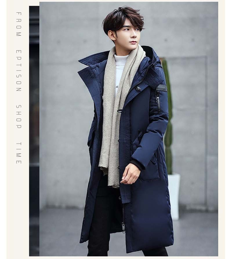 Fashion Feather Jacket Men Long Coats 