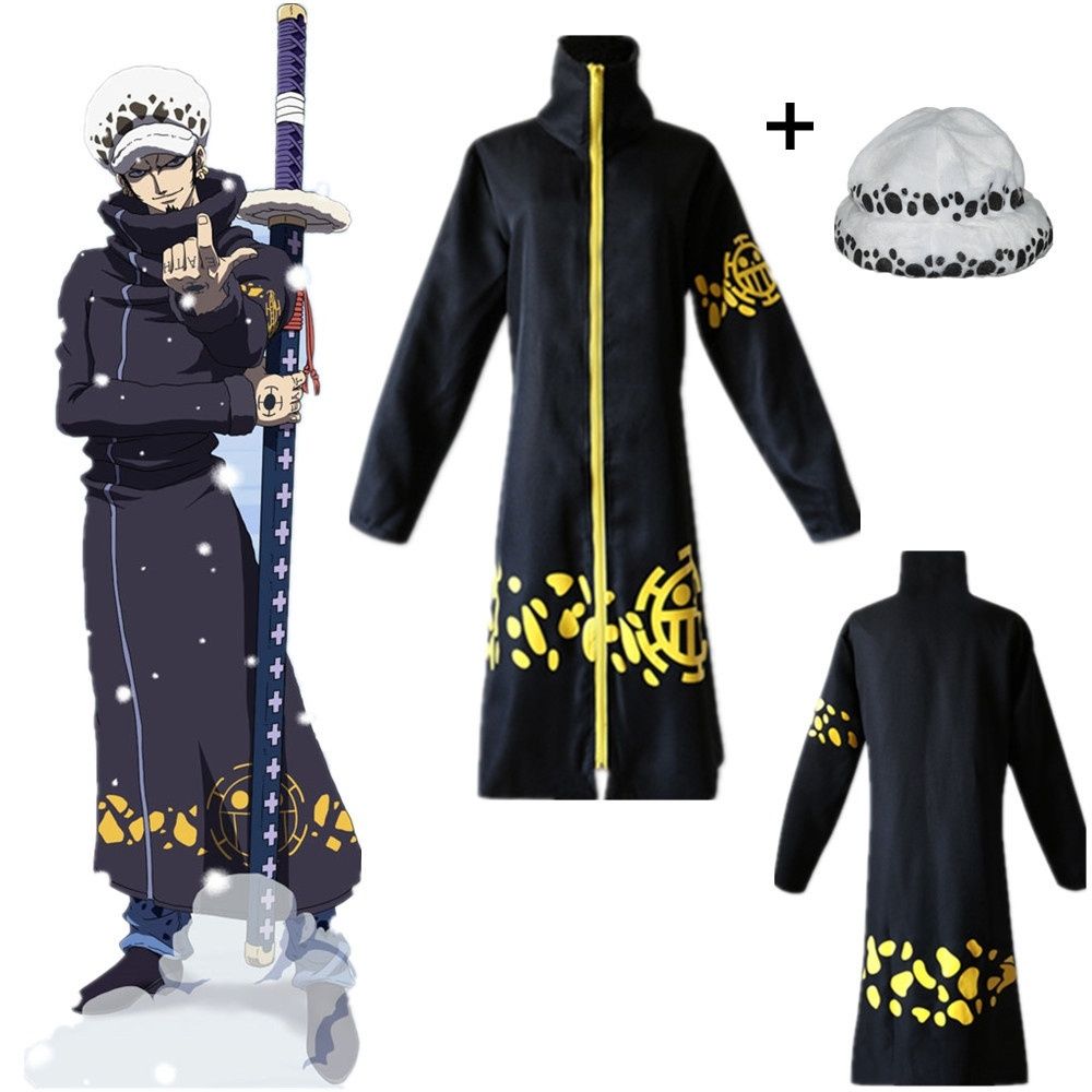 One Piece Cosplay Trafalgar Law Full Set Coat Hat Party Costume Clothes Party