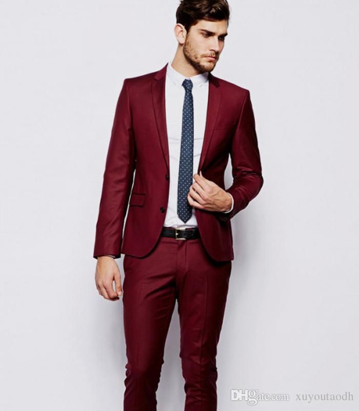 Acquistare 2018 Vestiti Degli Uomini Della Borgogna Vino Rosso Custom Made  Abiti Da Sposa Luomo Sposo Groomsmen Slim Fit Smoking Blazer Da Promenade  Del Partito Casuale Best Man Economico | Consegna Veloce