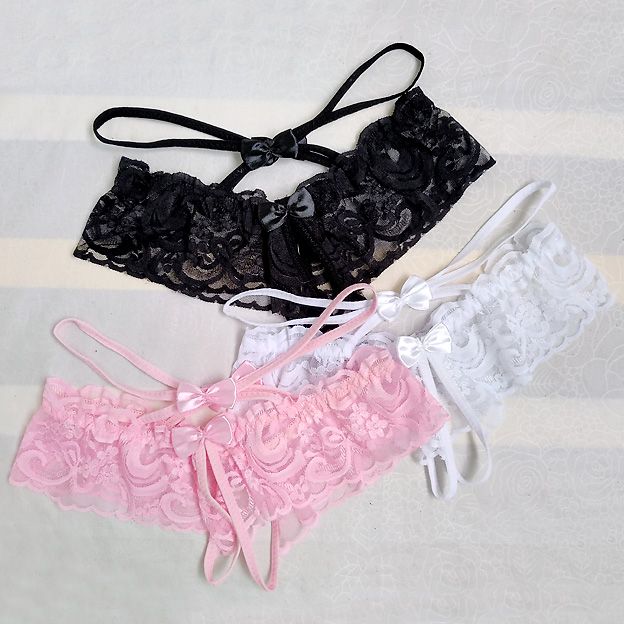 bragas de encaje con abertura