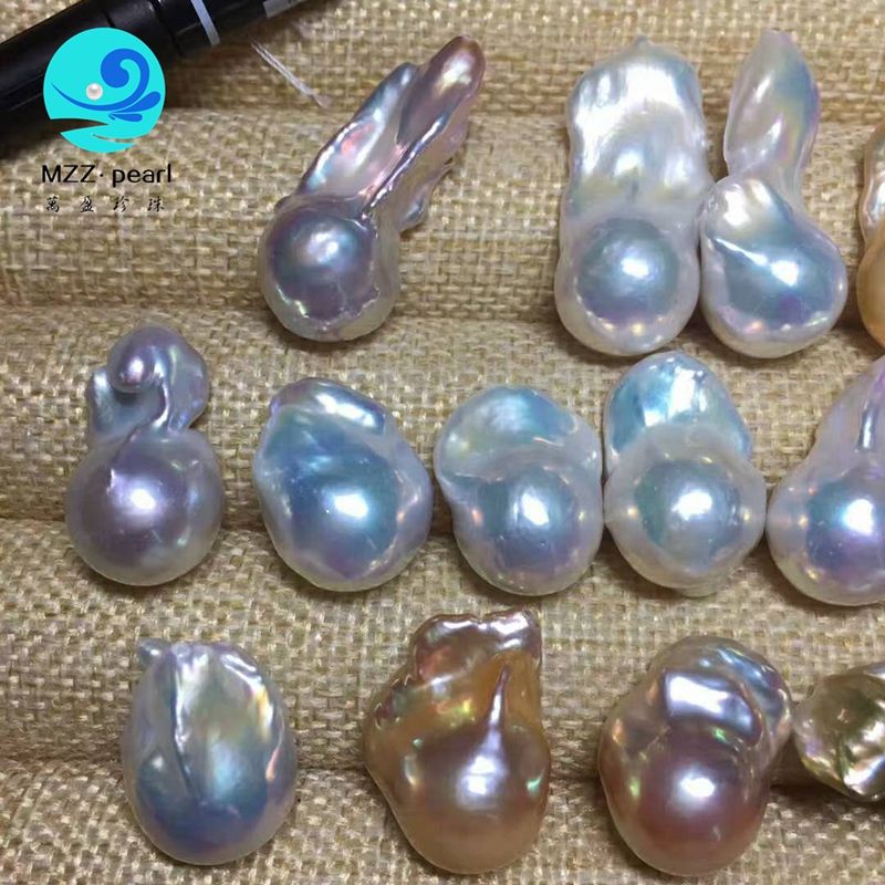 15-25 mm Real Natural Sud classique baroque blanc akoya collier de perles 36/" Énorme