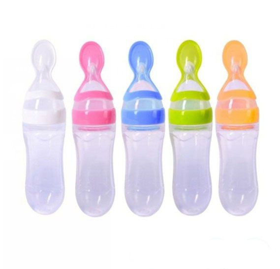 baby bottle with spoon