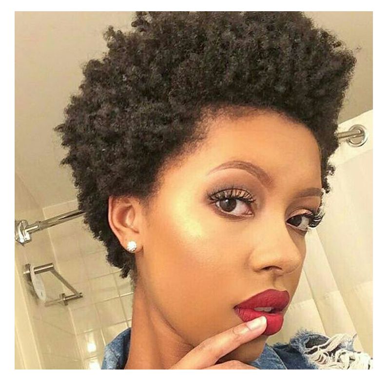 New Fashion Short Soft Kinky Curly Wigs Simulation Human Hair