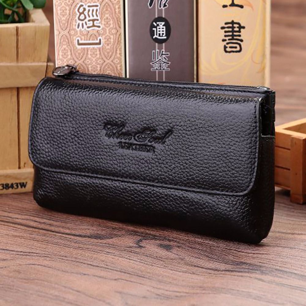Genuine Leather Fanny Pack Men/'s Loop Skin Case Purse Belt Cell Phone Waist Bag