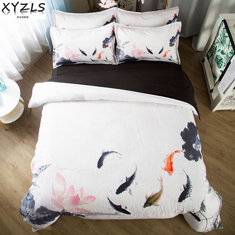 Xyzls Traditonal Chinese Fish Us Au Uk Queen Bedding Set Single