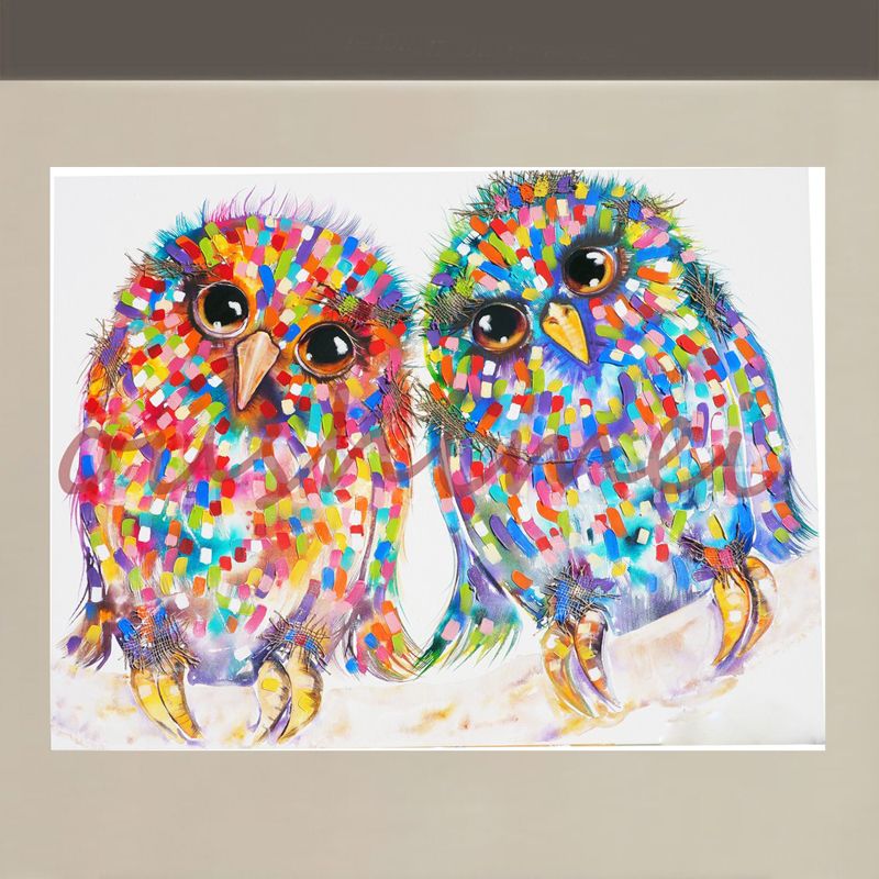 2020 Hand Painted Animal Birds Oil Painting On Canvas Colourful