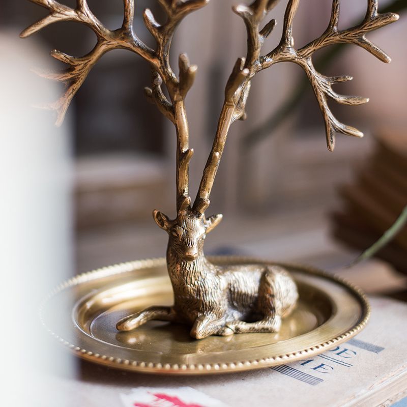 Brass Antlers Dresser Decorations Vintage Art Deco Table