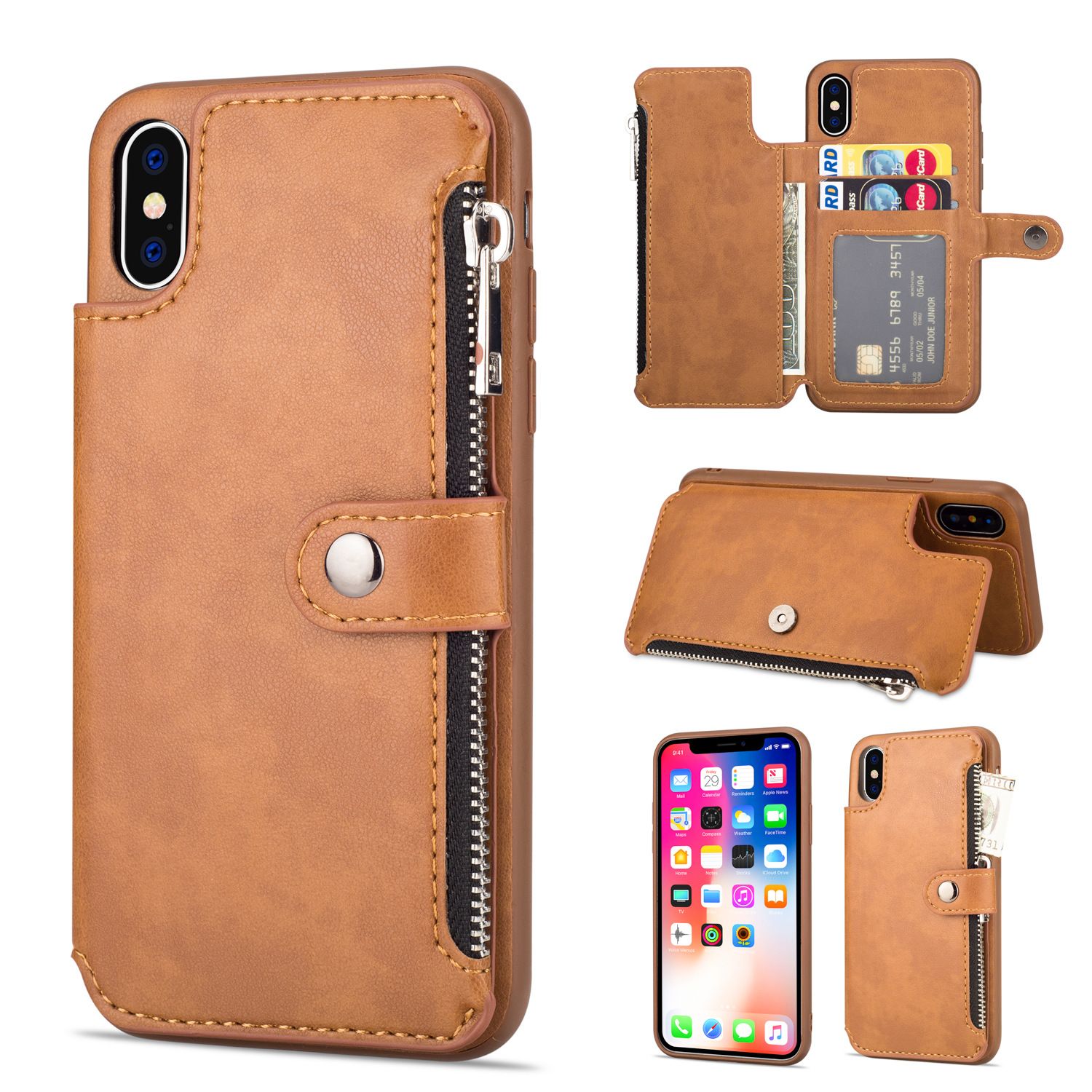 Custodia portafoglio per i-Phone Samsung Galaxy smartphone 14 x 9 x 4 cm