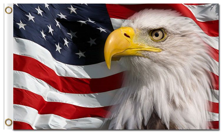 Impresión Digital Y 3x5 Pies 100D Poliéster Águila Calva Con Bandera  Americana Con Dos Ojales De Metal De 6,15 € | DHgate