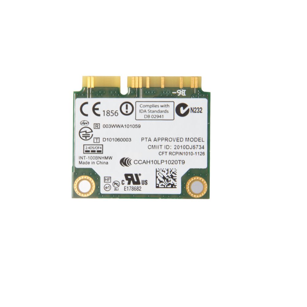 Intel Centrino Wireless-N 100 802.11b//g//n 150 Mbps Half Mini Wireless Card 1 St