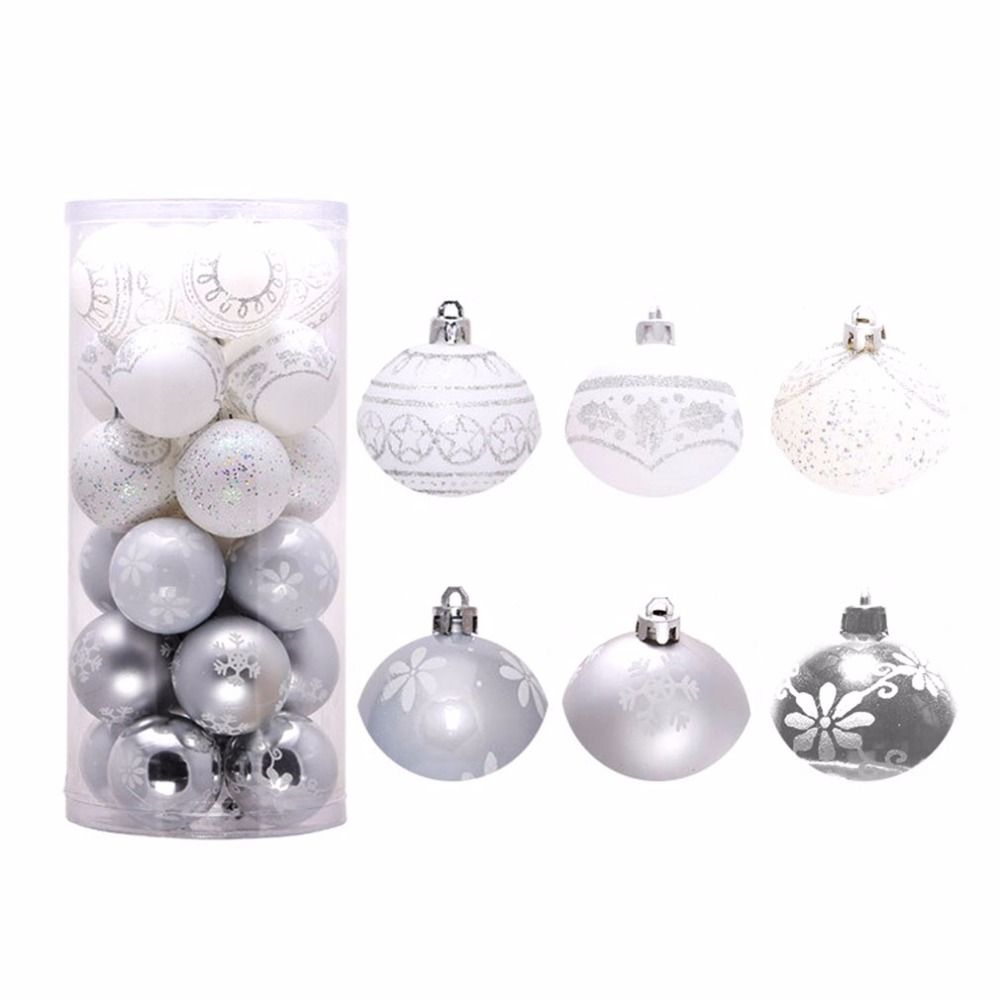 24x Arbre de Noël Xmas Balls Décoration Babiole de soirée mariage Ornement Or AT
