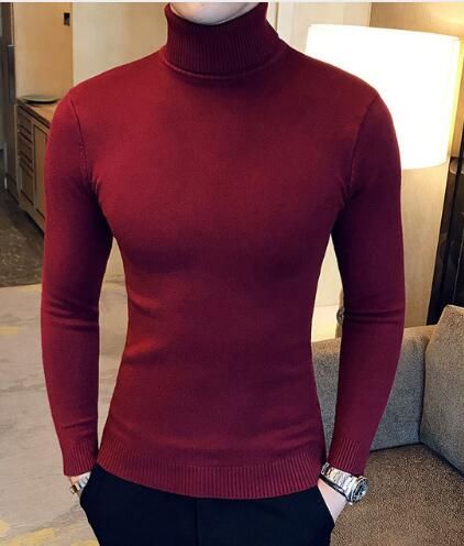 red mens turtleneck sweater