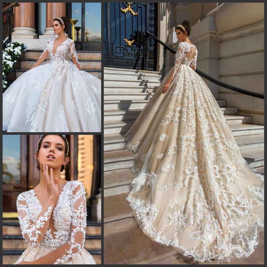 luxury long sleeve wedding dresses