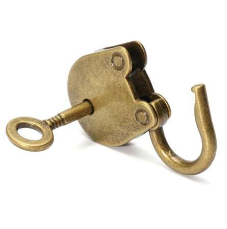 Metal Old Vintage Style Mini Padlock Small Luggage Box Key Lock Copper ColoB sa 