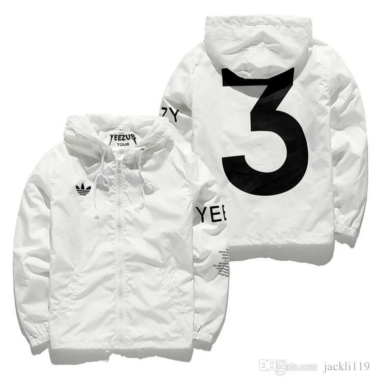 Compra Chaqueta Blanca Kanye West Para Hombres Cazadora Hip Hop Sport  Chaquetas Streetwear 3 Impresión Chaqueta Abrigo Envío De La Gota Barato |  Entrega Rápida Y Calidad | Es.Dhgate