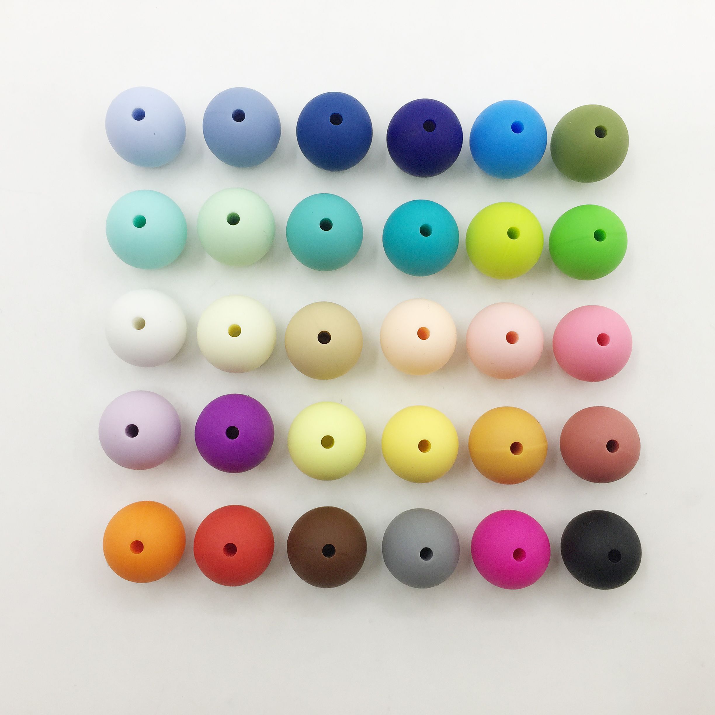 20Pcs Multi-Colors Round Shape Teething Beads Food Grade Silicone Beads 10-20MM