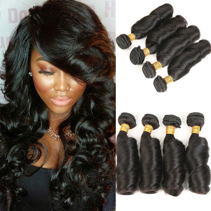 Indian Virgin Human Hair 4 Bundles 9a Human Hair Weaves Extensions