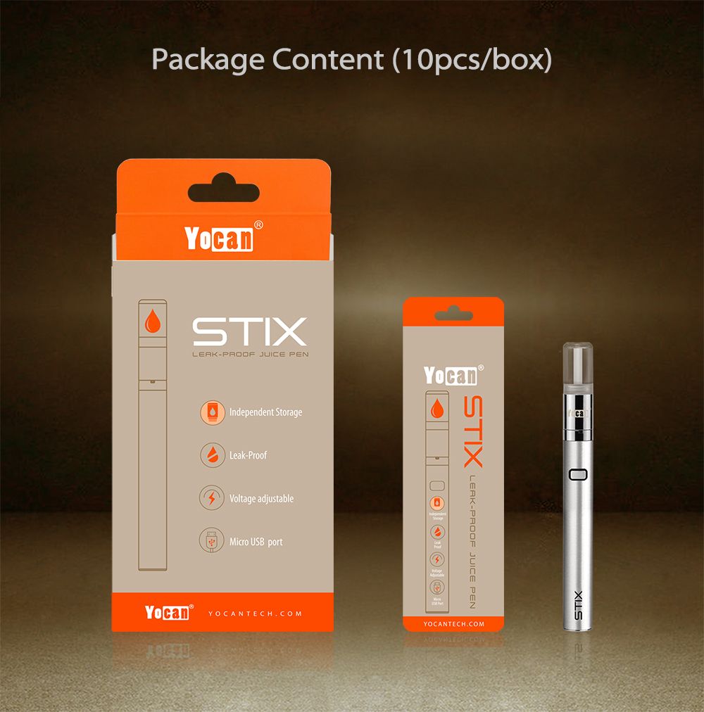 Authentic Yocan Stix Juice Pen Kits 320mAh VV Battery Vape Pen 0.6ml