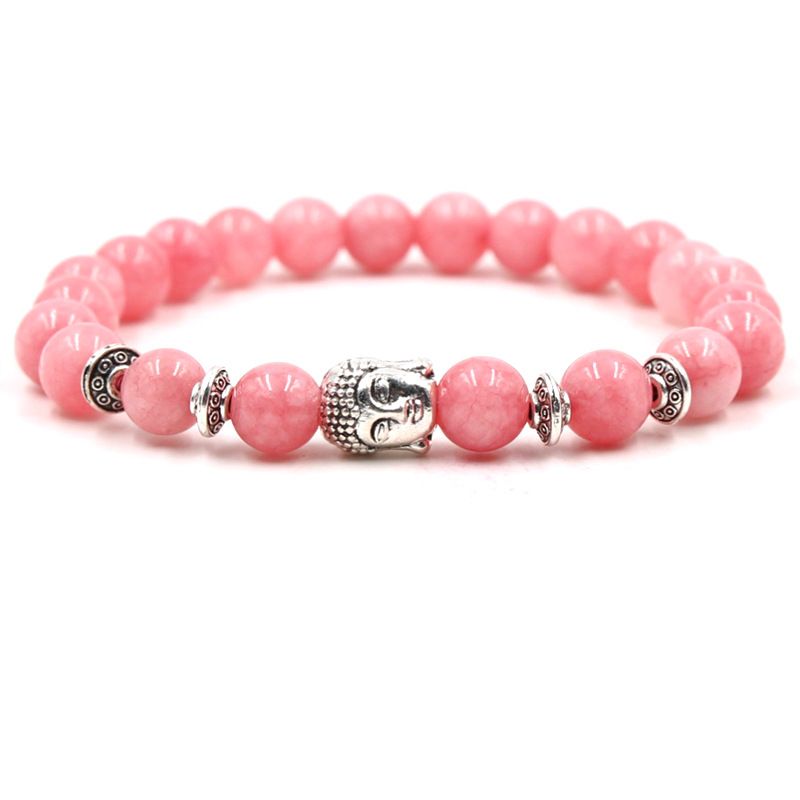 Pulsera De Mujer Pulsera De Cuentas De Cuarzo Rosa Natural Pulsera De Mujer Pulsera De Cuentas De Cuarzo Rosa Natural