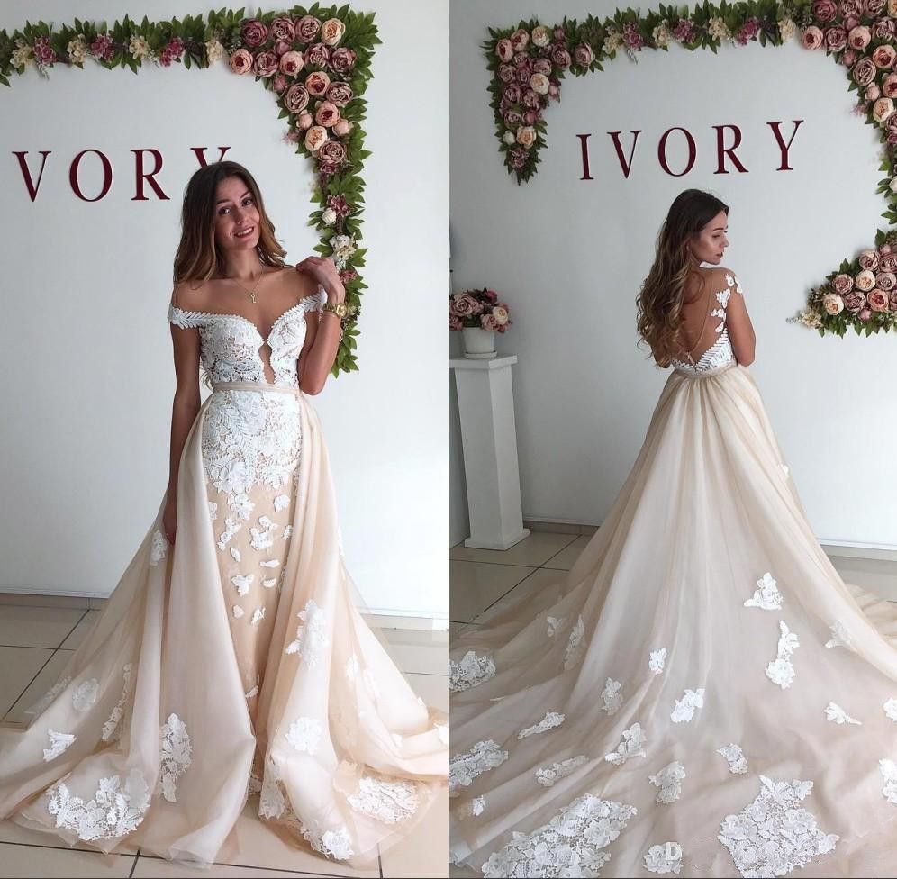 wedding dresses with removable tail