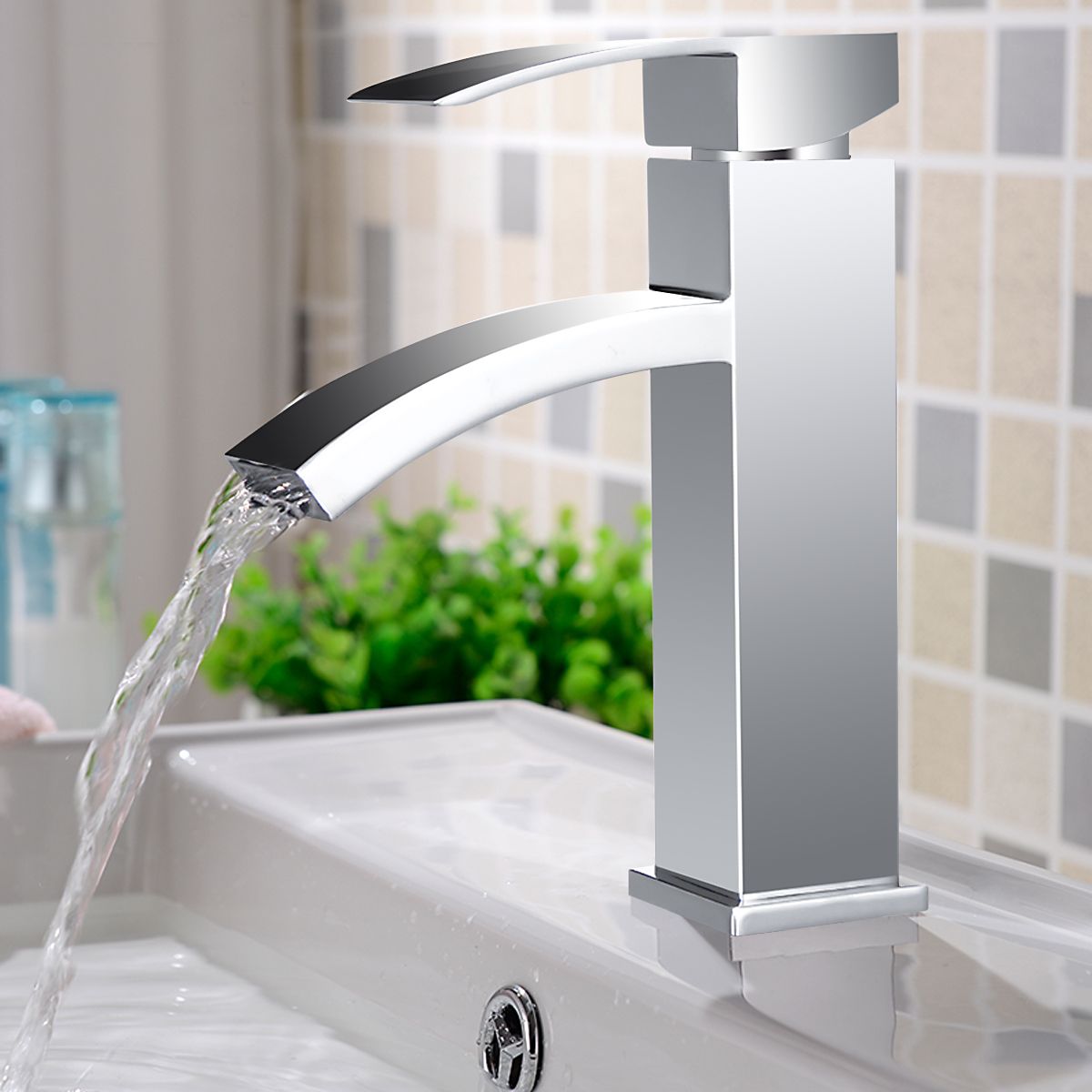 LanGuShi SLT0216 Cloakroom Basin Sink Mixer Tap Chrome Modern Bathroom Faucet Simple Basin Faucet Wash Basin Faucet A Section LanGuShi SLT0216 Cloakroom Basin Sink Mixer Tap Chrome Modern Bathroom Faucet Simple Basin Faucet Wash Basin Faucet A Section
