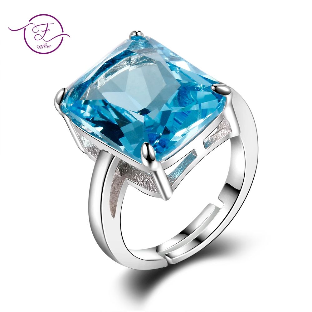 Compre Alta Calidad Anillos De Aguamarina Para Las Mujeres 12x16 Mm Cielo Azul Piedras Plata 925 Joyeria Anillo De Compromiso Anillo De Compromiso Regalo Al Por Mayor A 6 64 Del Wanyar Dhgate Com