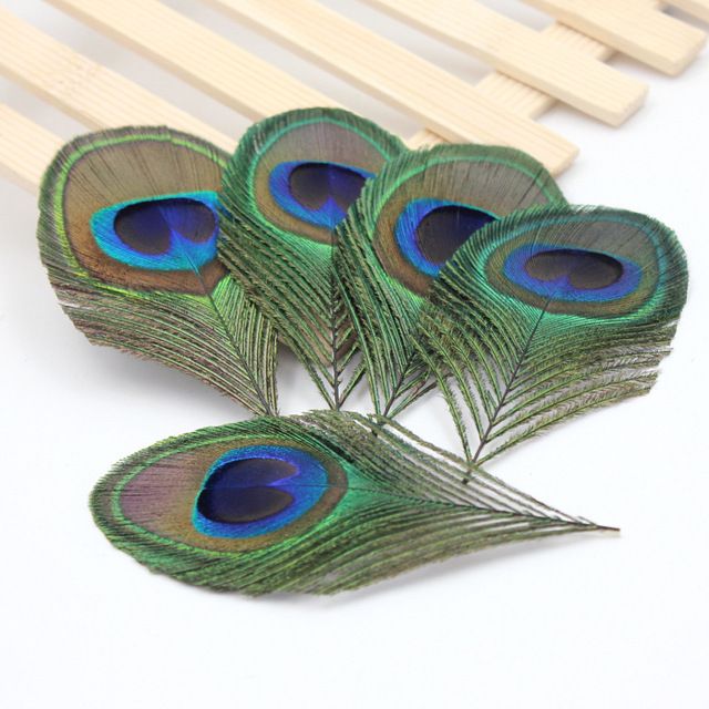 Pendientes De Plumas De Pavo Natural De 6 Cm Pendientes De Plumas De Pavo Natural De 6 Cm