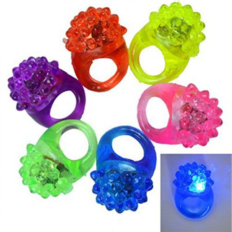 Flashing Bubble Ring Rave Party Blinking Soft Jelly Glow Hot Selling!Cool Led Light Up Fast